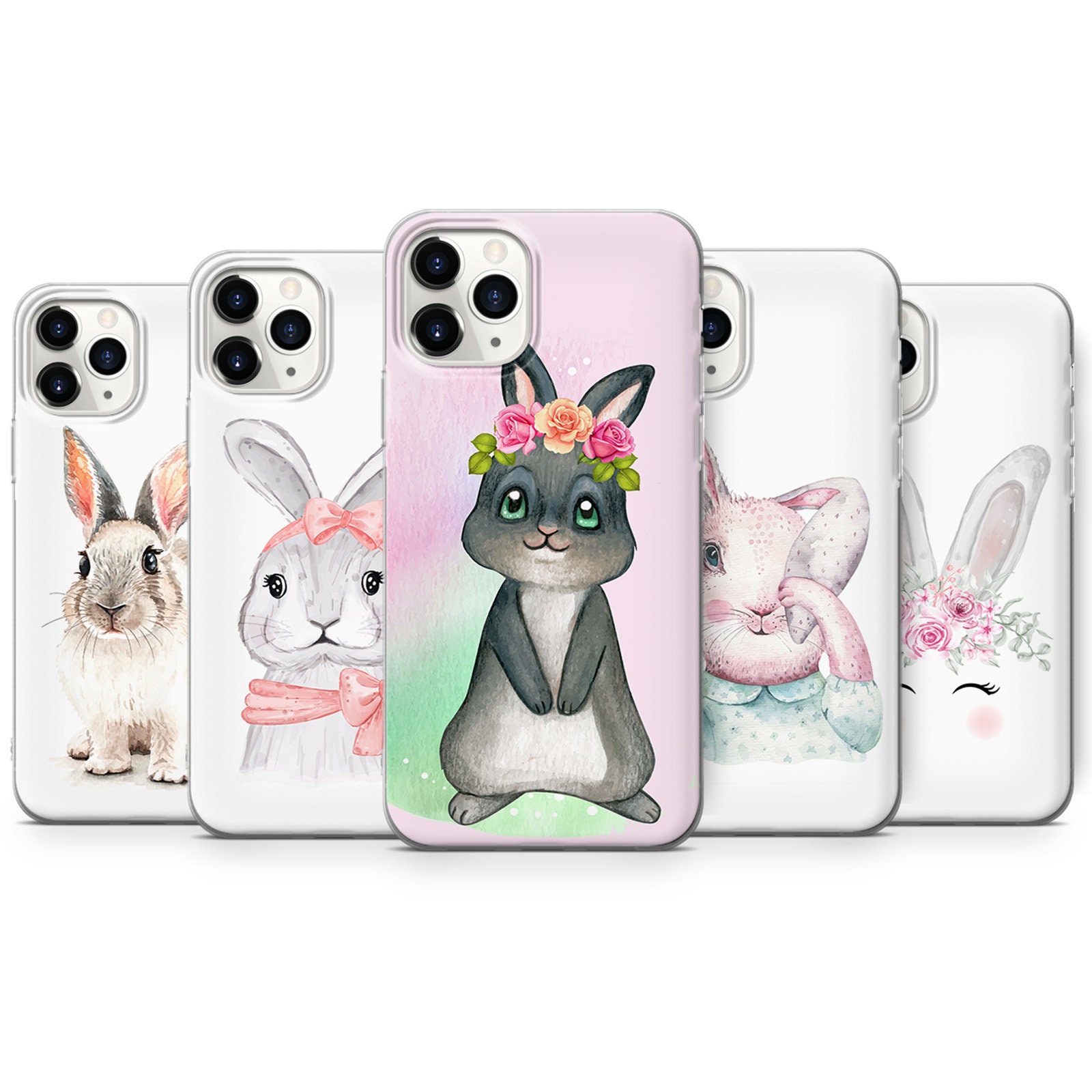 Bunny phone case cute animal cover for iPhone Etsy
