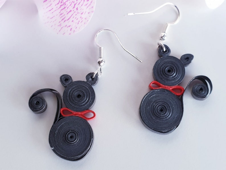 Kitty Cat Quilling handmade earrings