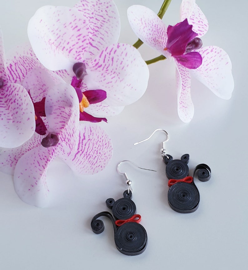 Kitty Cat Quilling handmade earrings