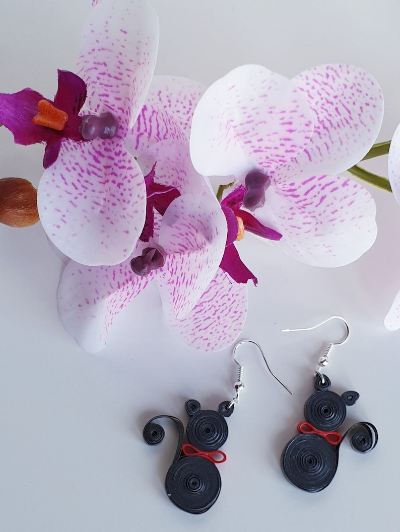 Kitty Cat Quilling handmade earrings