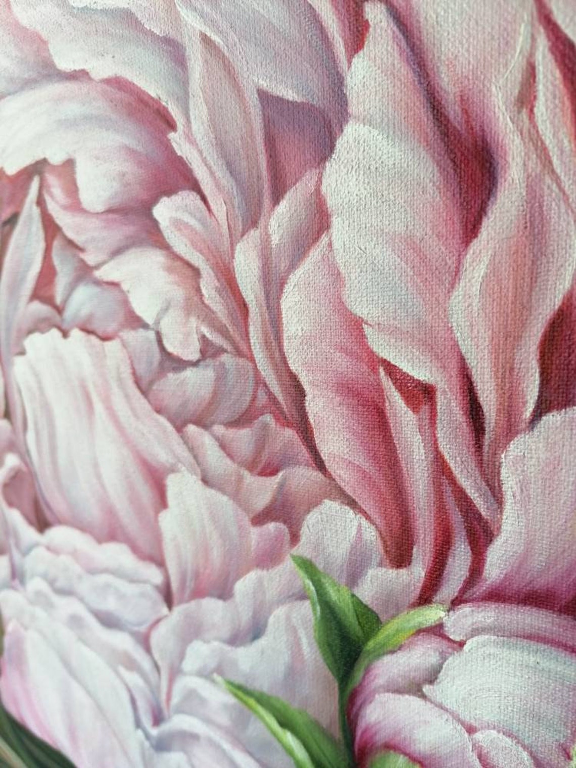 Large Floral Art Peonies Oil Painting Flower Wall Art Oil on Canvas ...