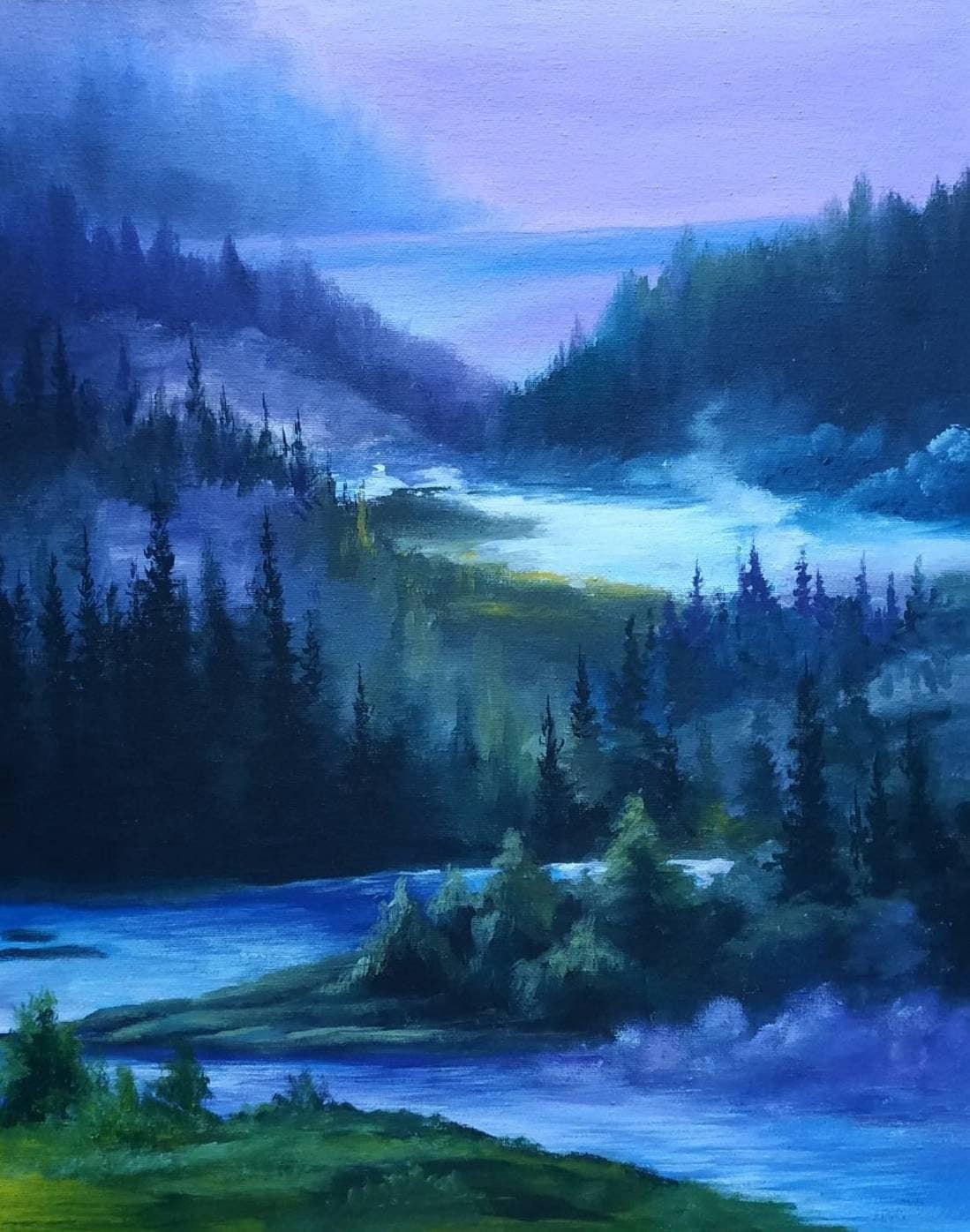 Mountain Painting Original Art Blue Ridge Mountain Valley Painting