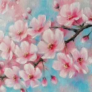 Cherry Blossom Painting Original Floral Oil on Canvas Spring Flowers ...