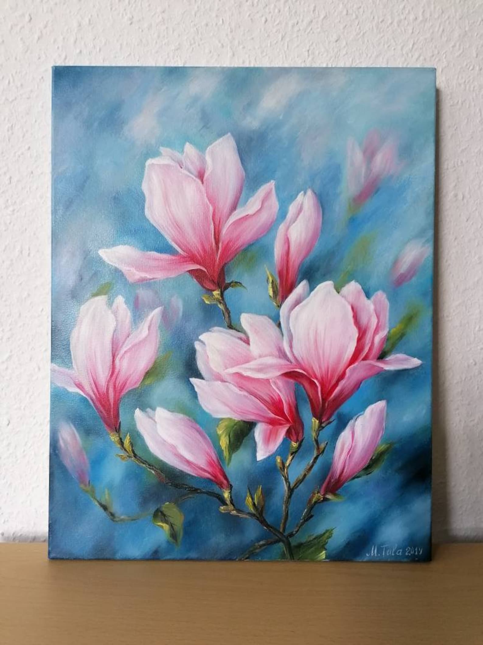 Magnolia Oil Painting on Canvas Original Blossom Painting Wall Art - Etsy