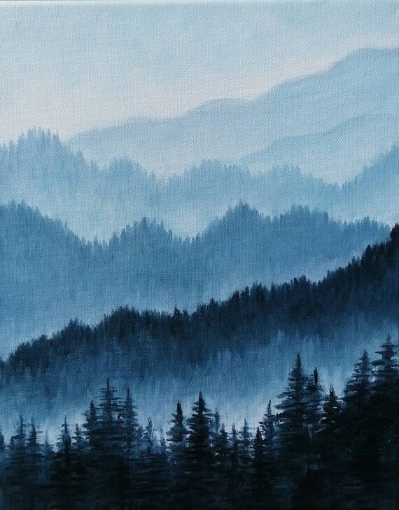 Blue Ridge mountains painting Landscape painting Original oil on