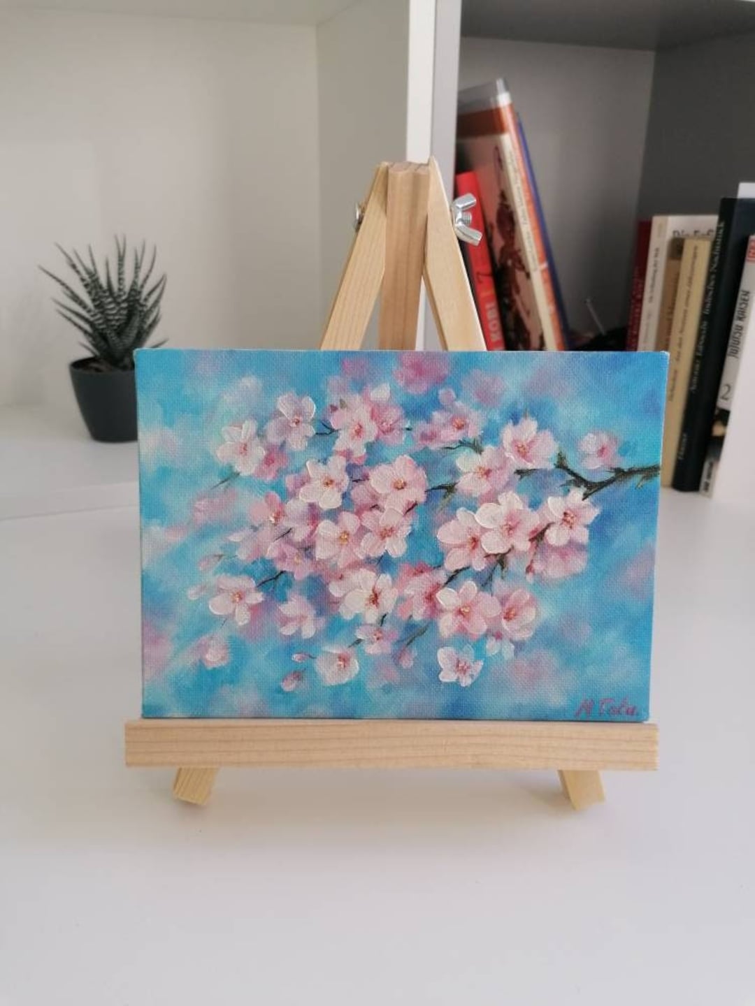 Cherry Blossom Small Painting Original Oil on Canvas Floral Paintings ...
