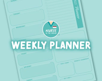 Weekly Planner | 1 Page | 2023 Edition | Nursing Notes | Digital Download Only