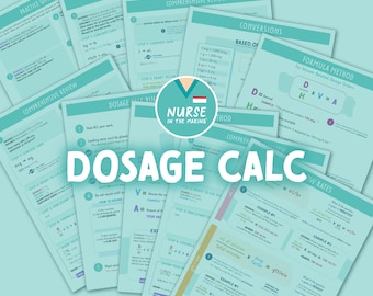 Dosage Calculation Study Guide | 12 Pages | Practice Exam | Formula Method Nursing Notes | 2023 Edition | Nursing Notes | Digital Download