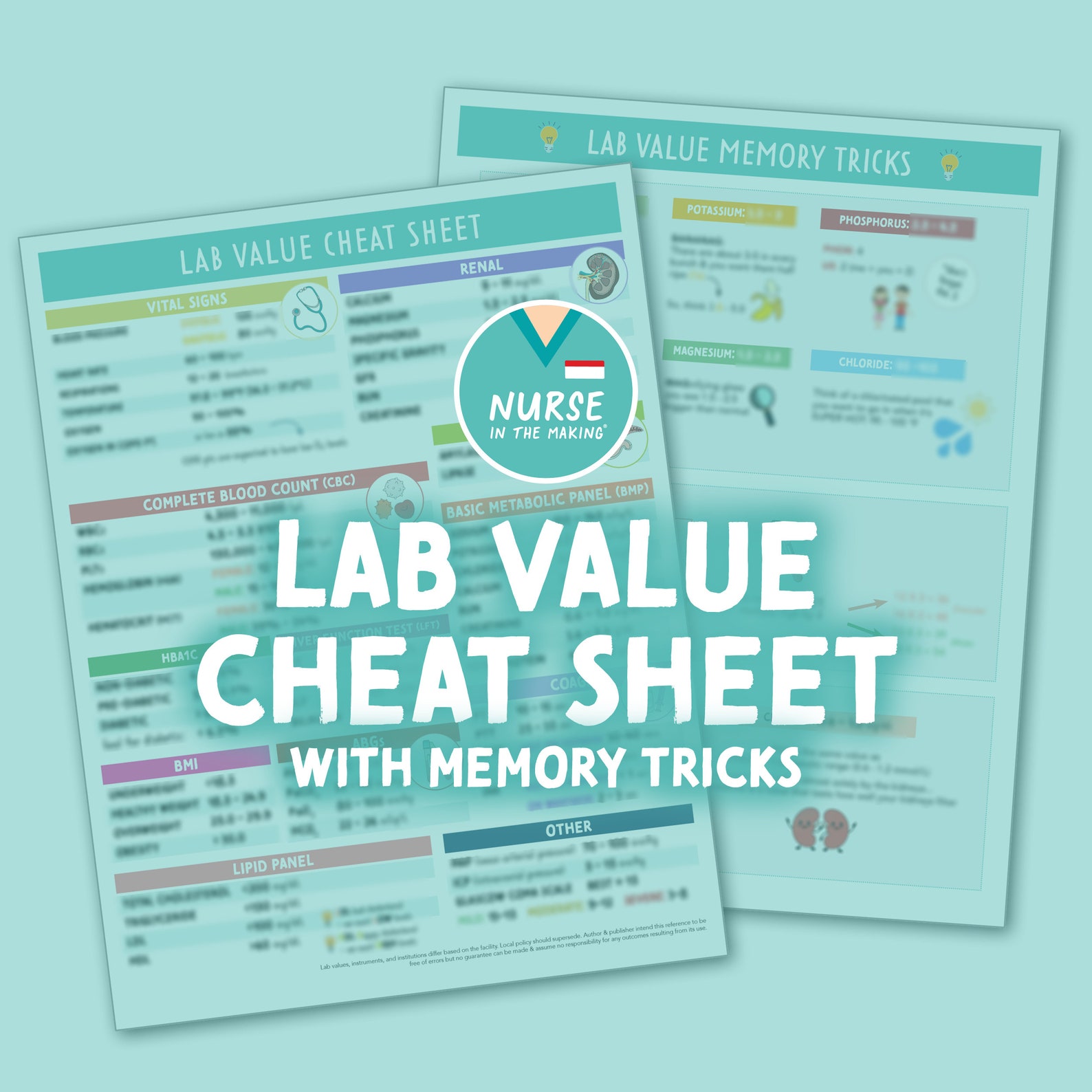 Lab Value Cheat Sheet + Memory Tricks | 2 Pages | 2023 Edition ...