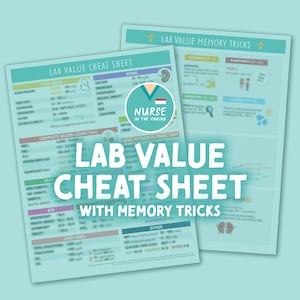 Lab Value Cheat Sheet + Memory Tricks | 2 Pages | 2023 Edition | Nursing Notes | Digital Download Only