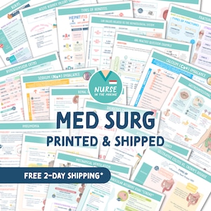 PRINTED & SHIPPED** | Med-Surg Study Guide | 85+ Pages | 2023 Edition | Nursing School