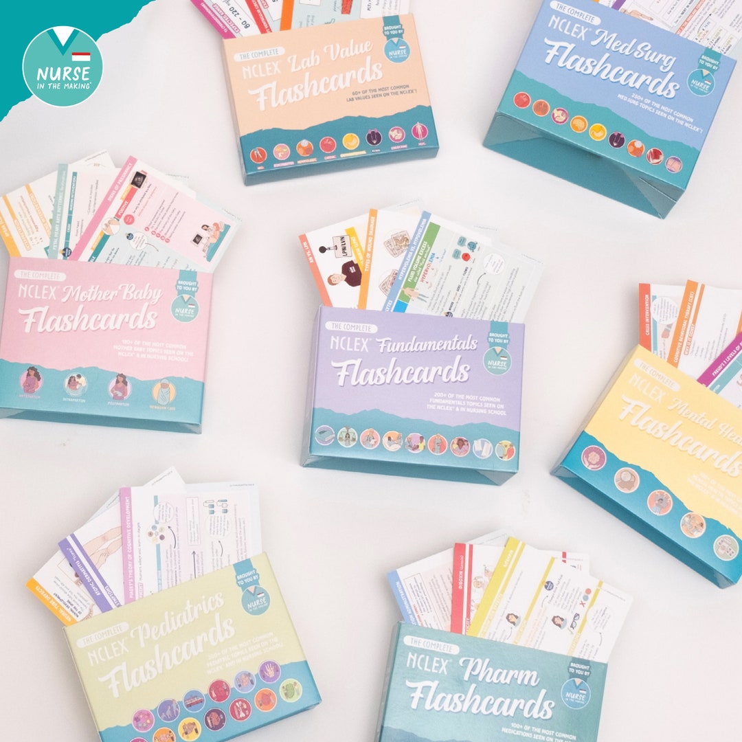 The Complete Nursing School Flashcard Pack Etsy