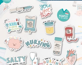 Nursing Sticker Bundle (14 Stickers)