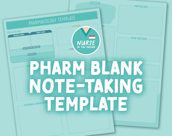 Note Taking Template | Pharmacology Drug Template | 2 Pages | 2023 Edition | Nursing Notes | Digital Download Only