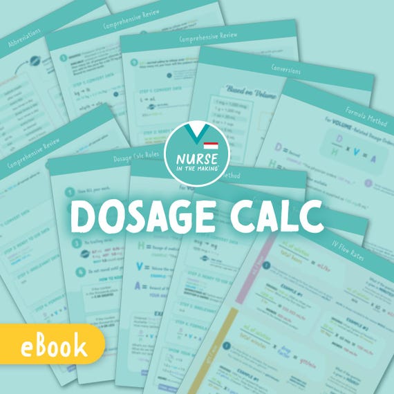 Dosage Calculation Study Guide | 14 Pages | 2026 Edition | Practice Exam | Formula Method | Nursing Notes | eBook