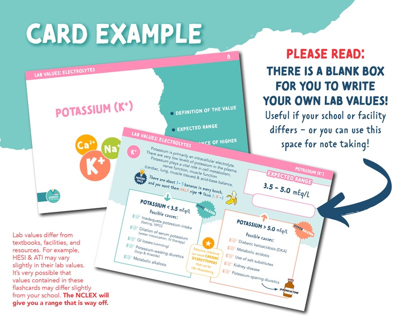 The Complete NCLEX Lab Value Flashcards Etsy