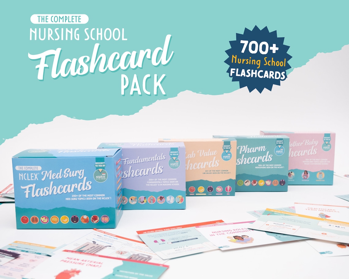 The Complete Nursing School Flashcard Pack Etsy