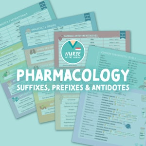 Pharmacology Suffixes Study Guide | 80+ Suffixes, Prefixes, & Antidotes | 4 Pages | 2023 Edition | Nursing Notes | Digital Download Only