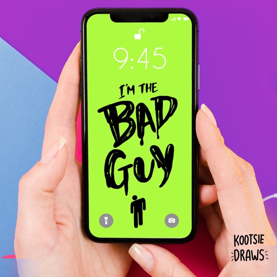 Bad Guy Billie Eilish Fan Art Mobile Wallpaper Phone Etsy