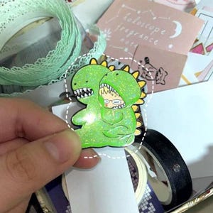 Tsukki Dino pjs enamel pin haikyuu glitter