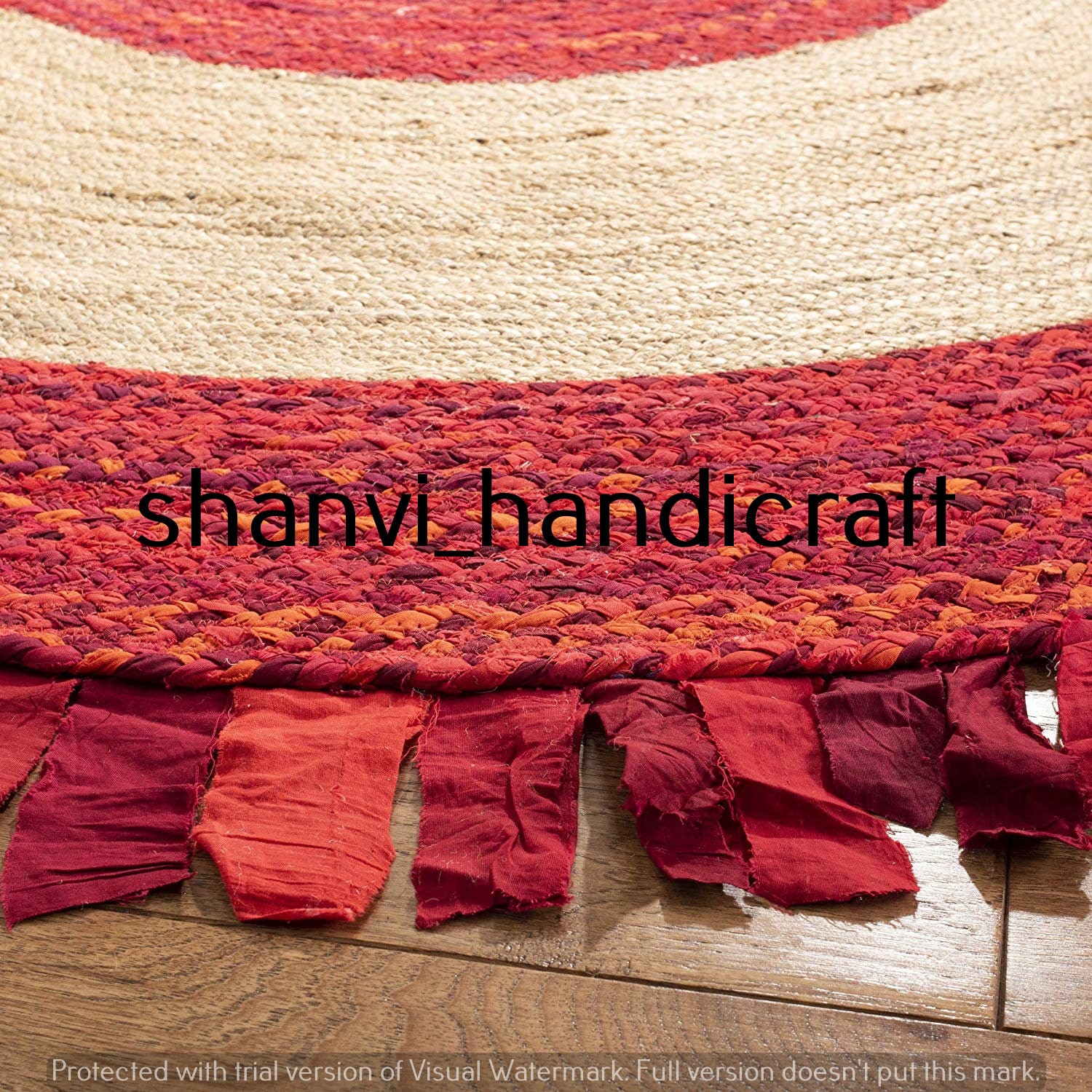 4x4 6x6 8x8 Ft. Natural Hand Made Jute Round Rug Bohemain Jute Rug