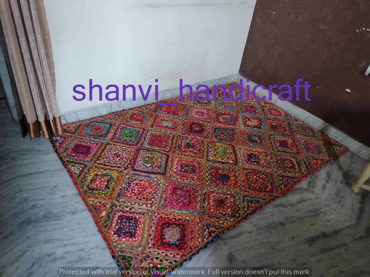 Braided RAG RUG rectangle rug meditation mat mandala rugs | Etsy