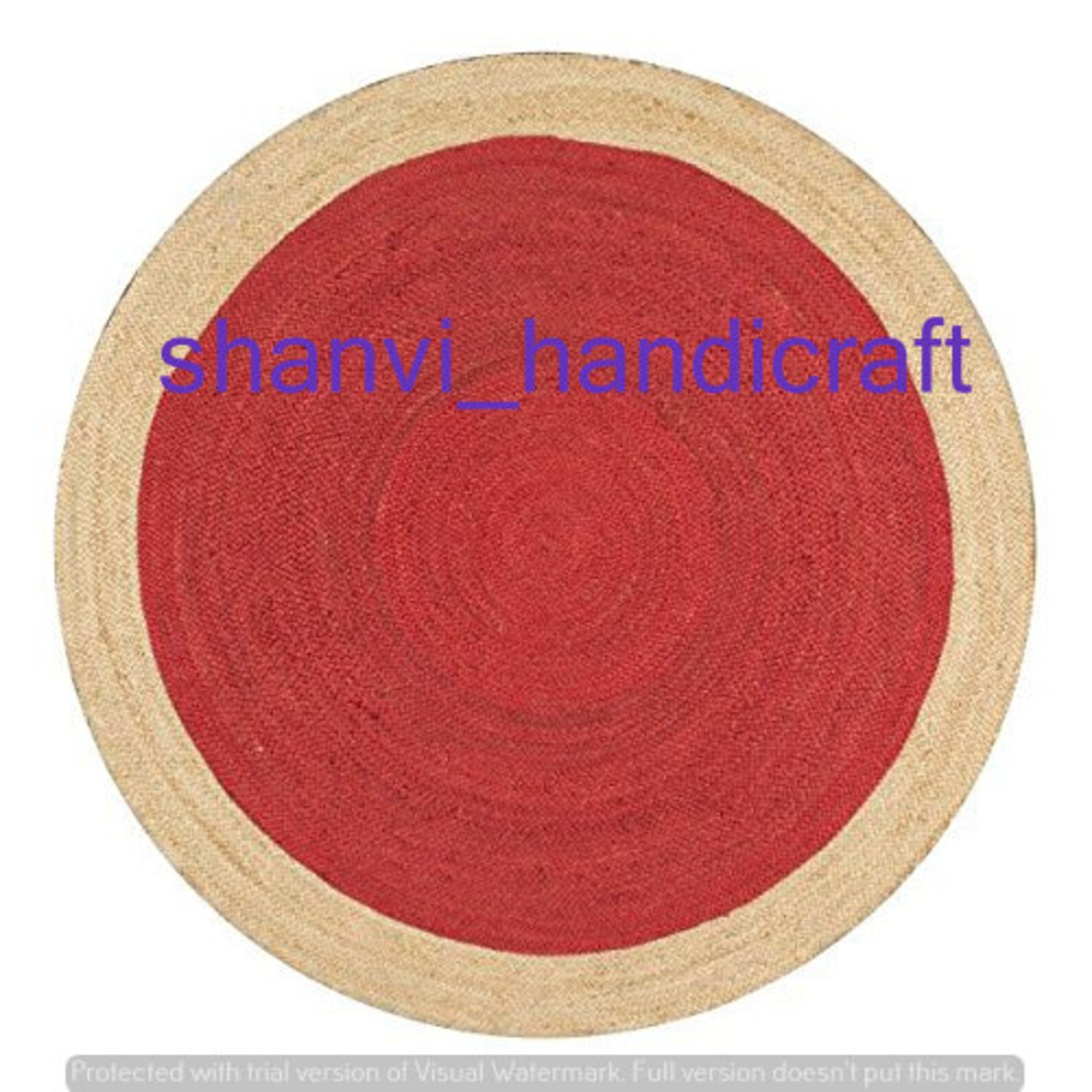 Natural Jute Round Rug Indian Braided Rug Round Floor Rug Handmade Jute