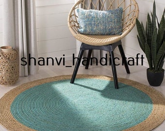 RUG RAG braided Jute round rug, meditation mat, mandala rug, bohemian decor, jute area rug home decor rug floor rug circle rugs Braided Rug