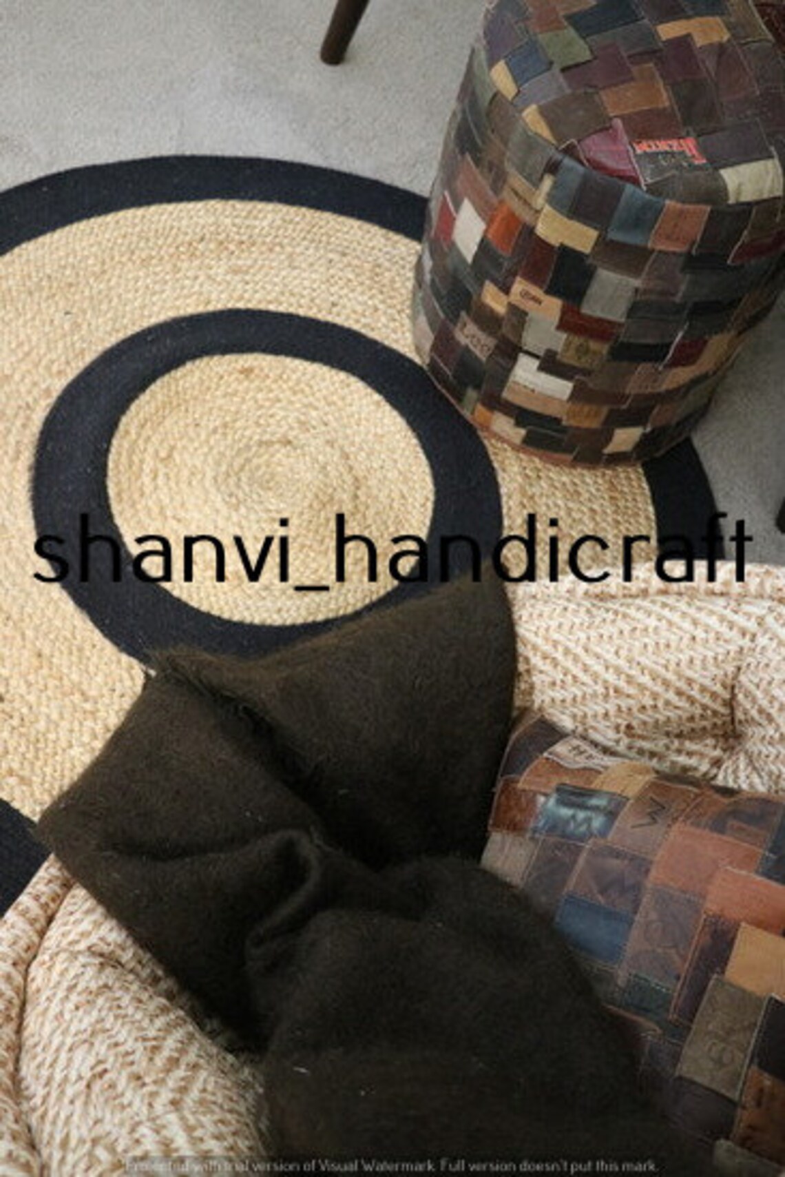 Indian Hand Woven Round Rug Round Yoga Mat Bohemian Round Rug Etsy