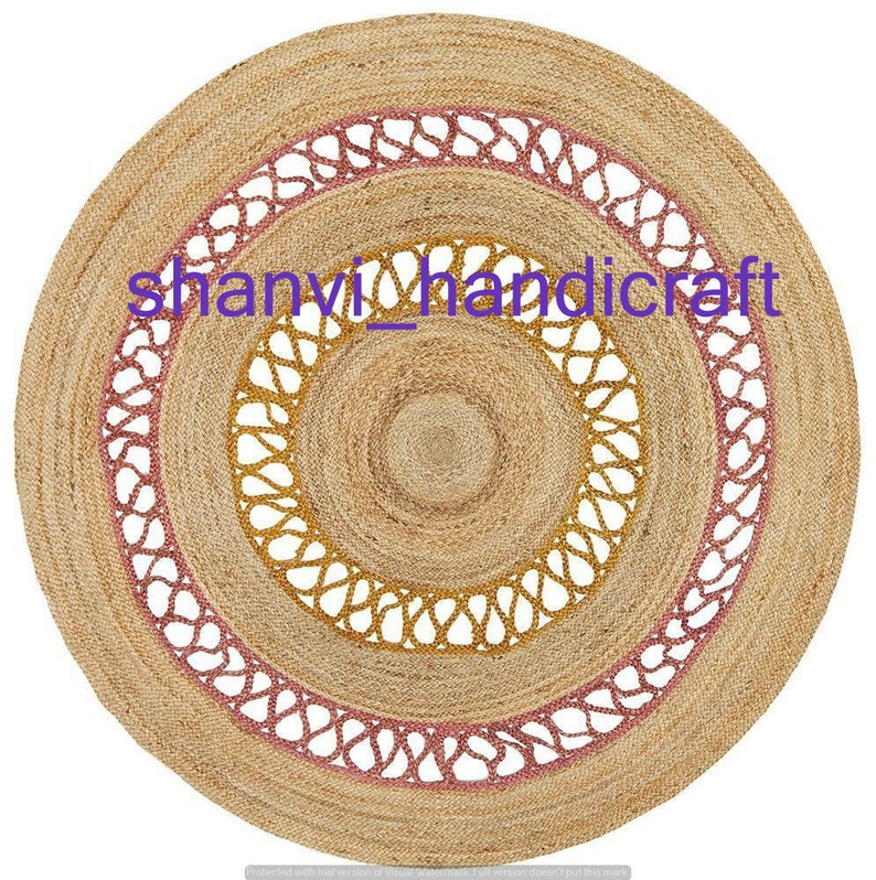 Jute Round Rug Natural Jute Rug Handmade Braided Rug Round Etsy