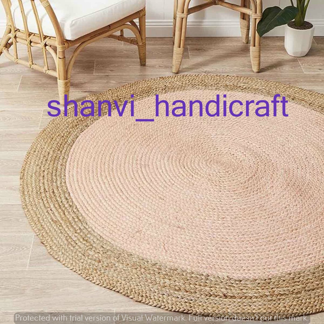 Color Circular Jute Area Floor Rugs Indian Traditional Hand - Etsy