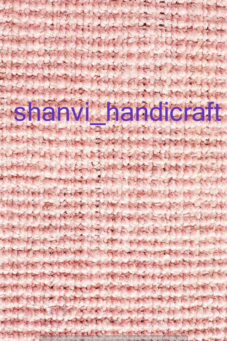 Indian Hand Woven Braided Jute Rug Rag Pink Color Floor Decor Rugs Natural Jute Area Rugs for