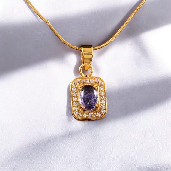 Tanzanite Necklace, Genuine Tanzanite Oval Necklace, December