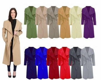 navy waterfall duster coat