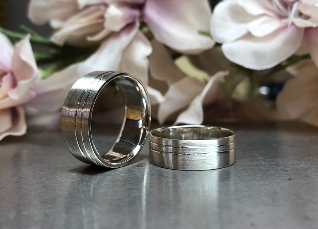 Wedding Rings Wedding Rings Set Made of 925 Silver Matt With Two ...