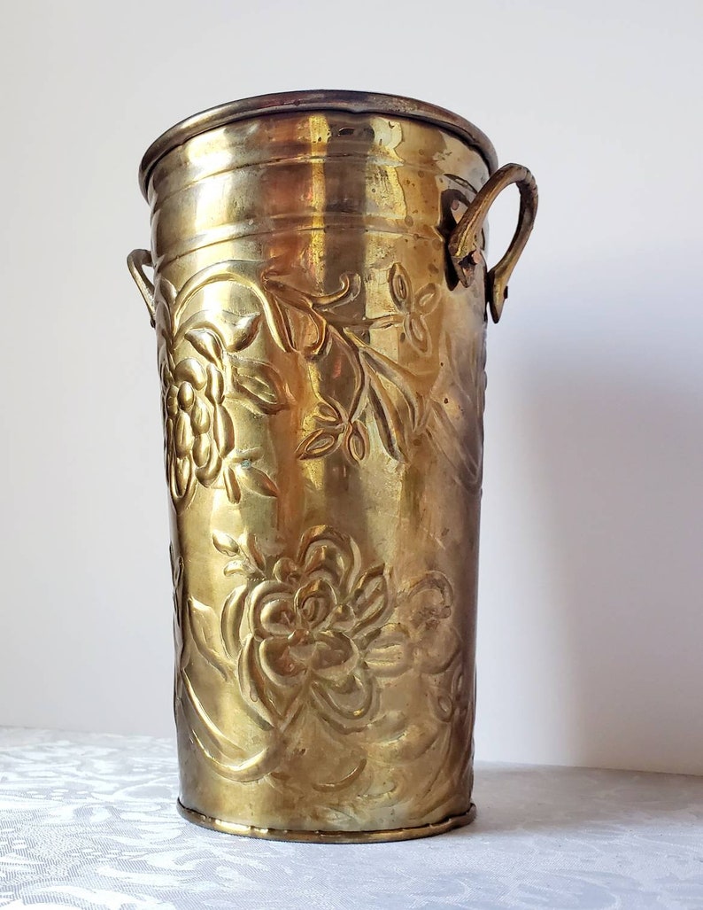 Vintage Hosley Solid Brass Decorative Planter