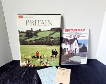 Life World Library Hardcover Book (1963) and Vintage Britain Map (1983)