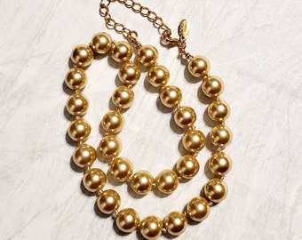 Kenneth Jay Lane Champagne Beaded Necklace