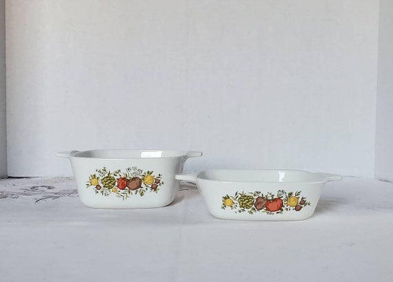 Corning Ware Spice of Life Set of Small Dish and 2 Lidded Storage - Ruby  Lane