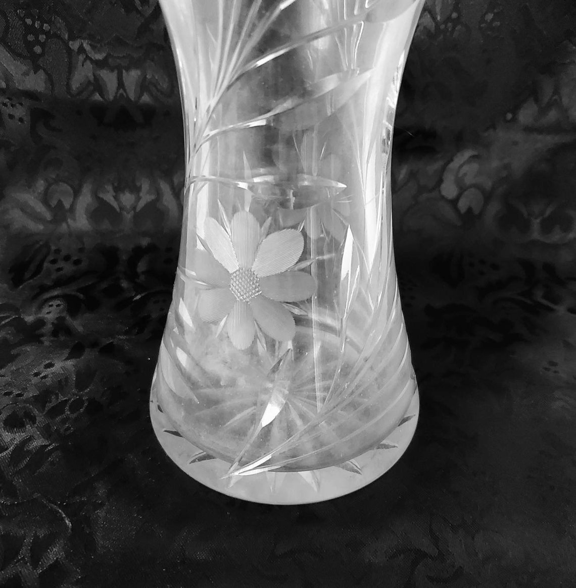 Antique American Brilliant 10 Cut Glass Daisy Vase Etsy