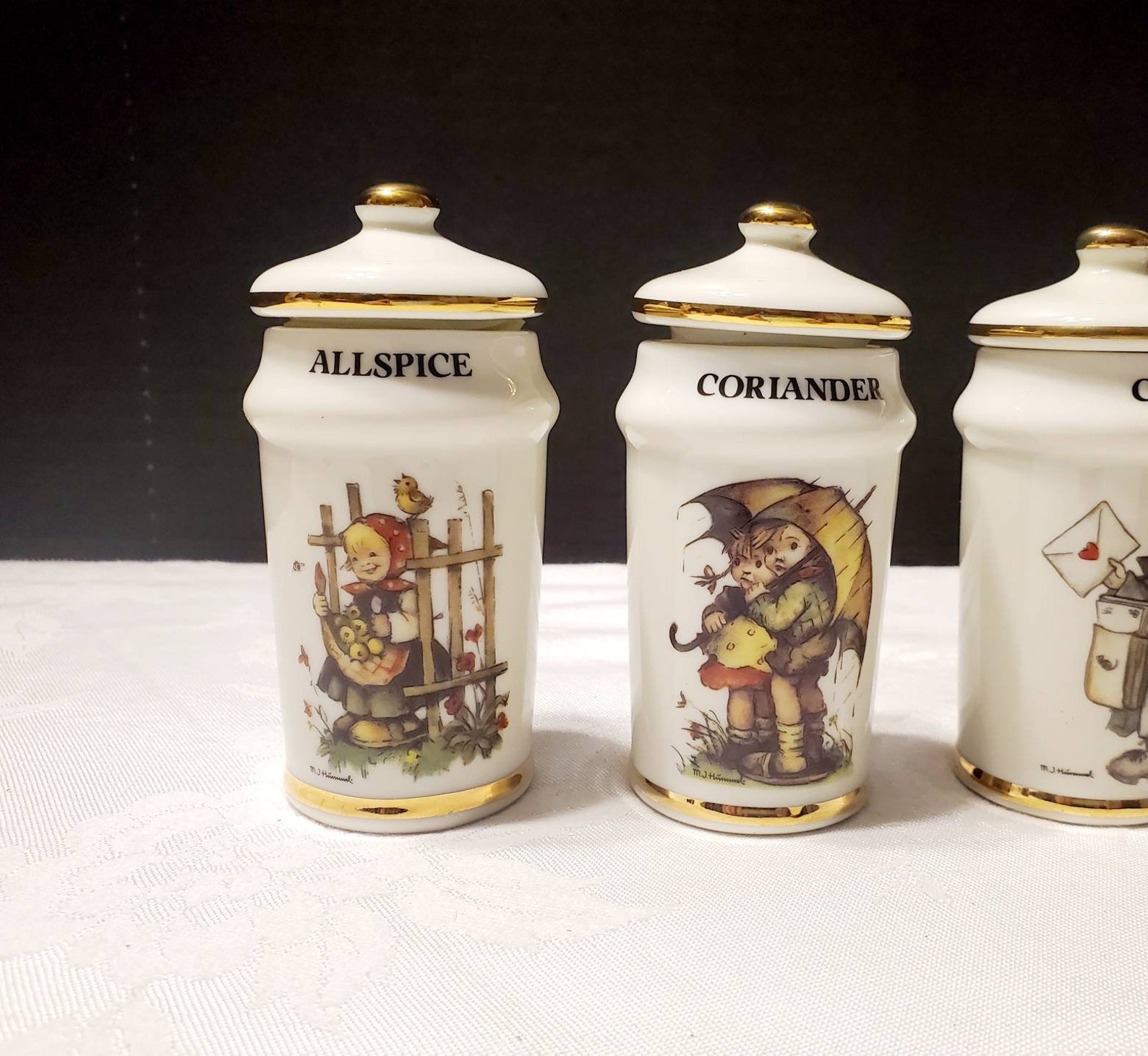 M.J. Hummel 1987 Spice Jars Set of 4 Chili Allspice Etsy