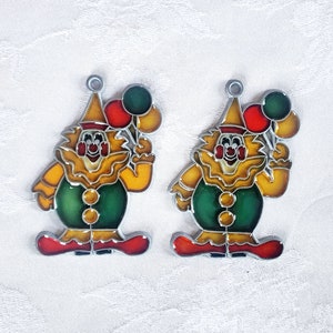 Vintage Clown Suncatchers - Set of 2