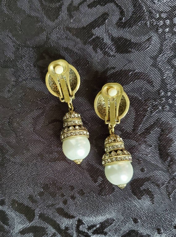 Vintage Heidi Daus Clip On Dangle Earrings - image 8