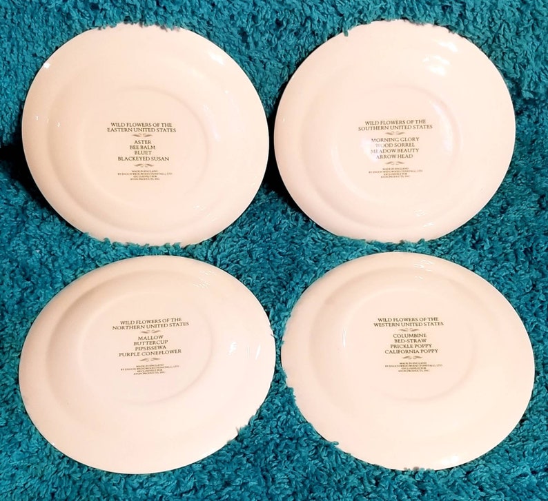 Wildflowers of the United States set of 4 Avon plates