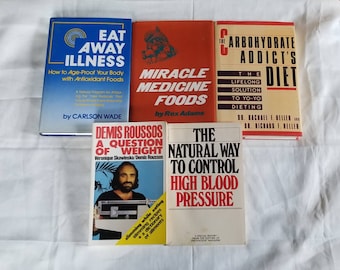 Vintage Self-healing Books - Food Remedies/Diet Books - Lot of 5
