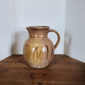Vintage Glazed Pottery Pitcher