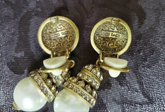 Vintage Heidi Daus Clip On Dangle Earrings - image 9