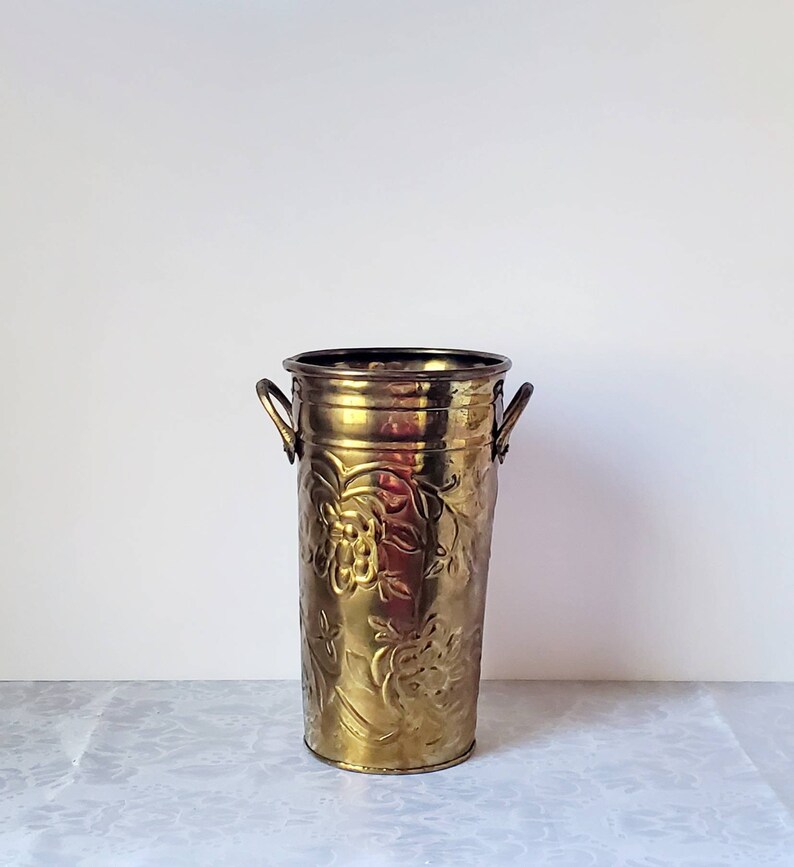 Vintage Hosley Solid Brass Decorative Planter