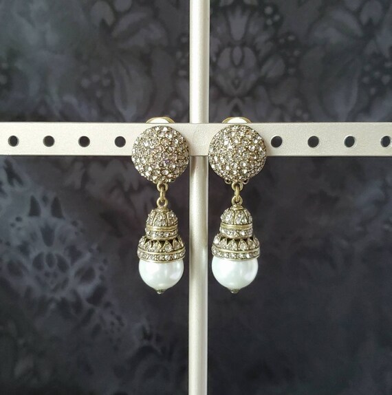 Vintage Heidi Daus Clip On Dangle Earrings - image 1