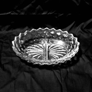 Vintage Fostoria American Pattern Oval Divided Dish